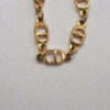 Authentic Christian Dior Chain Bracelet Gold Tone CD Junk 0399K