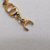 Authentic Christian Dior Chain Bracelet Gold Tone CD Junk 0399K