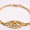 Authentic Christian Dior Chain Rhinestone Bracelet Gold Tone CD 0539J