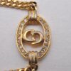 Authentic Christian Dior Chain Rhinestone Bracelet Gold Tone CD 0539J