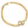 Authentic Christian Dior Chain Bracelet Rhinestone Gold Tone CD 3982K