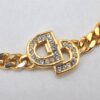 Authentic Christian Dior Chain Bracelet Rhinestone Gold Tone CD 3982K