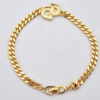 Authentic Christian Dior Chain Bracelet Rhinestone Gold Tone CD 3982K