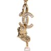 Chanel Layered Pearl, Gripoix, and Strass Gold Metal Fish Head Logo Necklace