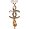 Chanel Layered Pearl, Gripoix, and Strass Gold Metal Fish Head Logo Necklace