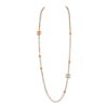 Chanel CC Beaded Sautoir Long Chain Necklace Orange Gold Metal