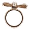 Chanel Gold CC Faux Pearl Bow Ring